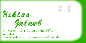 miklos galamb business card